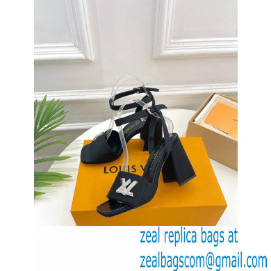 Louis Vuitton heel 8.5cm shake Sandals in satin black 2023