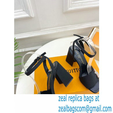 Louis Vuitton heel 8.5cm shake Sandals in satin black 2023 - Click Image to Close