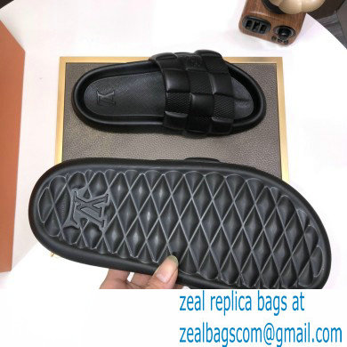 Louis Vuitton men's Waterfront Mule in Maxi Damier rubber black 2023