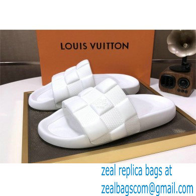 Louis Vuitton men's Waterfront Mule in Maxi Damier rubber white2023