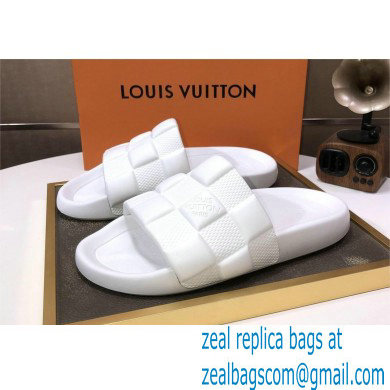 Louis Vuitton men's Waterfront Mule in Maxi Damier rubber white2023 - Click Image to Close