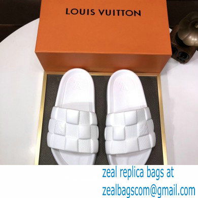 Louis Vuitton men's Waterfront Mule in Maxi Damier rubber white2023 - Click Image to Close