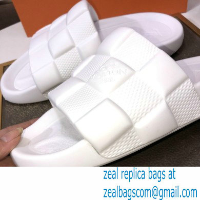 Louis Vuitton men's Waterfront Mule in Maxi Damier rubber white2023 - Click Image to Close