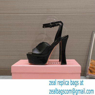 Miu Miu Heel 14cm Transparent platform sandals Black 2023 - Click Image to Close