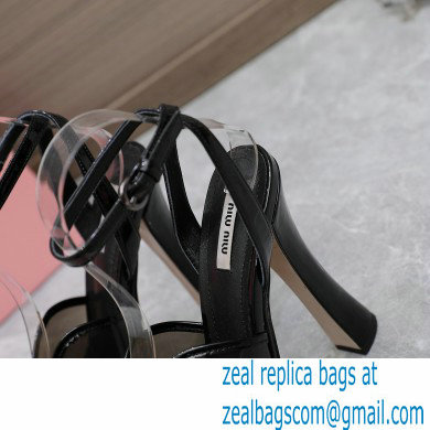 Miu Miu Heel 14cm Transparent platform sandals Black 2023 - Click Image to Close