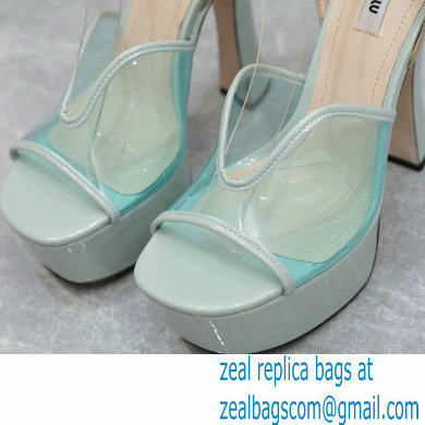 Miu Miu Heel 14cm Transparent platform sandals Light Green 2023 - Click Image to Close