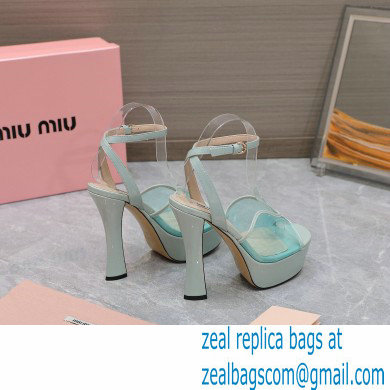 Miu Miu Heel 14cm Transparent platform sandals Light Green 2023 - Click Image to Close