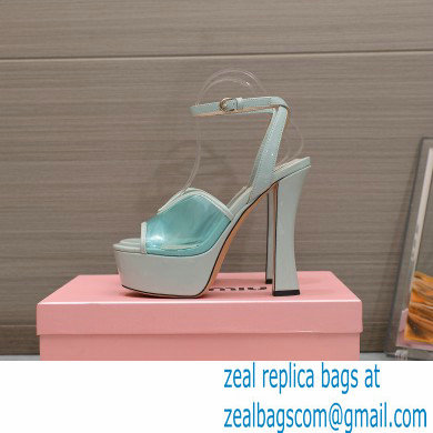 Miu Miu Heel 14cm Transparent platform sandals Light Green 2023