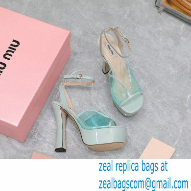 Miu Miu Heel 14cm Transparent platform sandals Light Green 2023