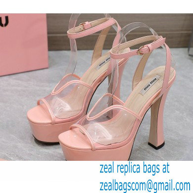 Miu Miu Heel 14cm Transparent platform sandals Pink 2023