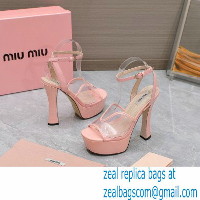 Miu Miu Heel 14cm Transparent platform sandals Pink 2023