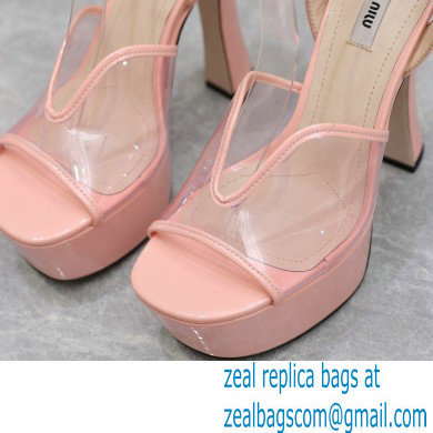 Miu Miu Heel 14cm Transparent platform sandals Pink 2023