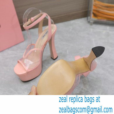 Miu Miu Heel 14cm Transparent platform sandals Pink 2023 - Click Image to Close