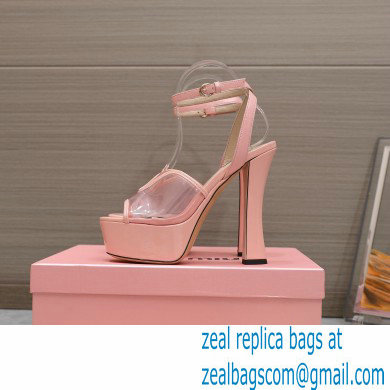 Miu Miu Heel 14cm Transparent platform sandals Pink 2023