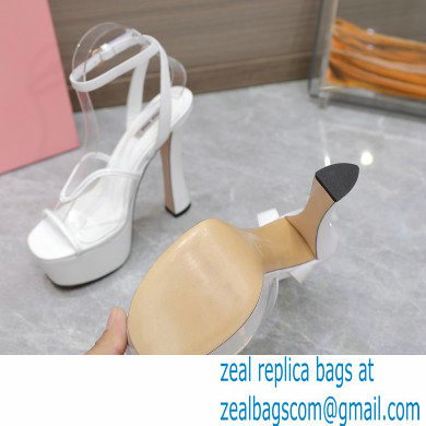 Miu Miu Heel 14cm Transparent platform sandals White 2023 - Click Image to Close