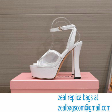 Miu Miu Heel 14cm Transparent platform sandals White 2023