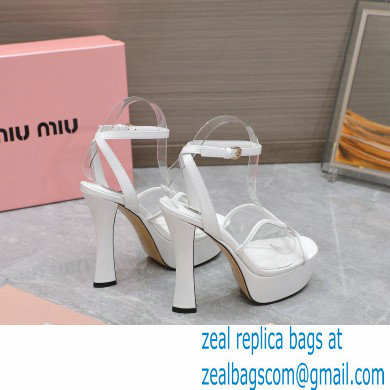 Miu Miu Heel 14cm Transparent platform sandals White 2023
