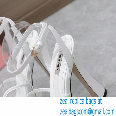 Miu Miu Heel 14cm Transparent platform sandals White 2023 - Click Image to Close