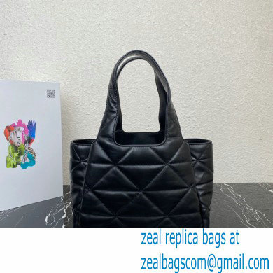 Prada Padded Medium nappa-leather tote bag with topstitching 1BG450 Black 2023