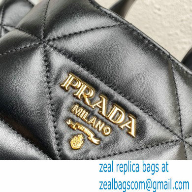 Prada Padded Medium nappa-leather tote bag with topstitching 1BG450 Black 2023