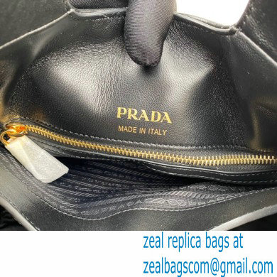 Prada Padded Medium nappa-leather tote bag with topstitching 1BG450 Black 2023
