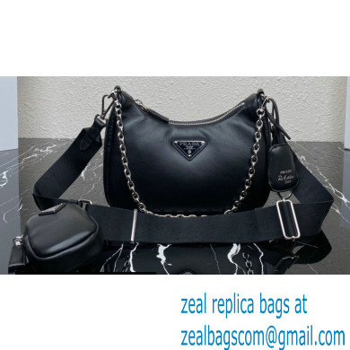 Prada Padded nappa-leather Re-Edition 2005 shoulder bag 1BH204 Black 2023 - Click Image to Close