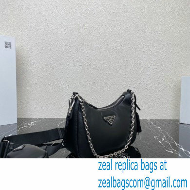 Prada Padded nappa-leather Re-Edition 2005 shoulder bag 1BH204 Black 2023 - Click Image to Close