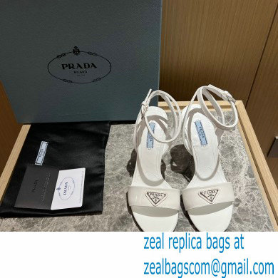 Prada Heel 10cm leather sandals 1X003N Brushed White 2023 - Click Image to Close