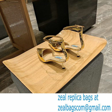 Prada Heel 4.5cm Triangle-logo Pumps Gold 2023