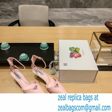 Prada Heel 4.5cm Triangle-logo Pumps Pink 2023 - Click Image to Close