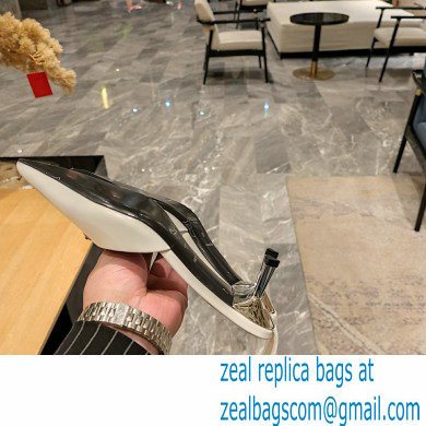 Prada Heel 4.5cm Triangle-logo Pumps White 2023 - Click Image to Close