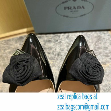 Prada Heel 5.5cm flower-applique Slingback Pumps Black 2023