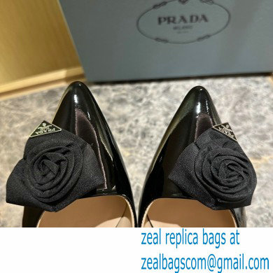 Prada Heel 5.5cm flower-applique Slingback Pumps Black 2023 - Click Image to Close