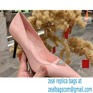 Prada Heel 8.5cm leather pumps 1I001N Brushed Pink 2023 - Click Image to Close