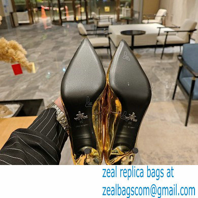 Prada Heel 8.5cm leather pumps 1I001N Metallic Gold 2023 - Click Image to Close