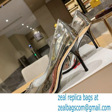 Prada Heel 8.5cm leather pumps 1I001N Metallic Silver 2023 - Click Image to Close