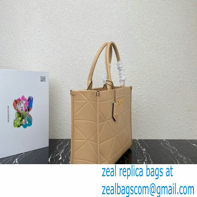 Prada Large leather Symbole bag with topstitching 1BA377 Beige 2023 - Click Image to Close