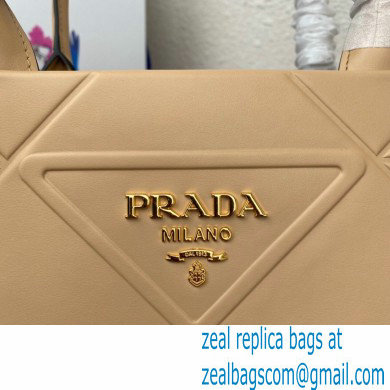 Prada Large leather Symbole bag with topstitching 1BA377 Beige 2023 - Click Image to Close