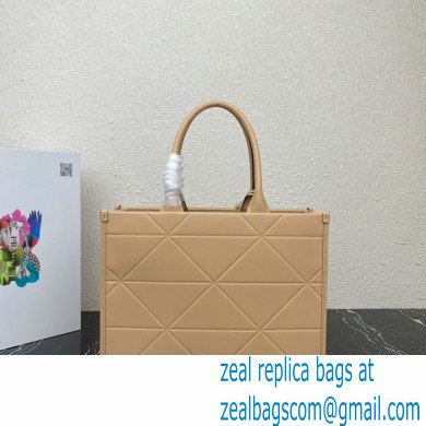 Prada Medium leather Symbole bag with topstitching 1BA378 Beige 2023