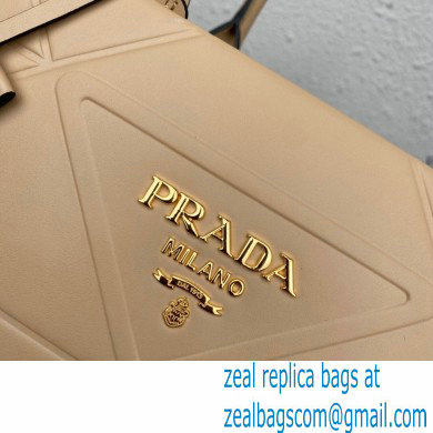 Prada Medium leather Symbole bag with topstitching 1BA378 Beige 2023 - Click Image to Close