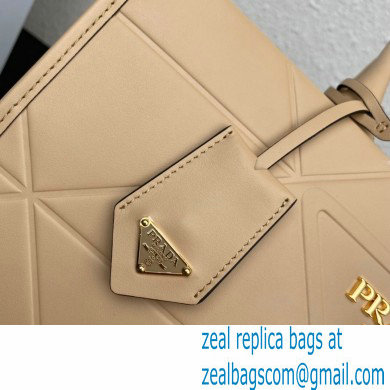 Prada Medium leather Symbole bag with topstitching 1BA378 Beige 2023 - Click Image to Close