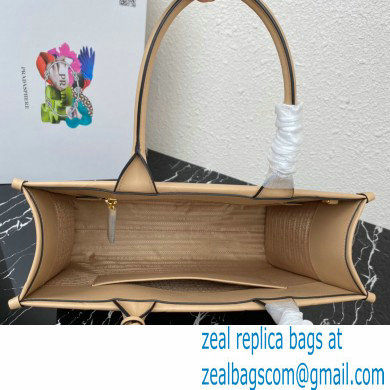 Prada Medium leather Symbole bag with topstitching 1BA378 Beige 2023 - Click Image to Close