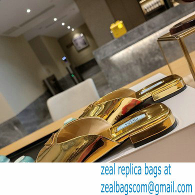Prada Metallic leather slides Gold 2023 - Click Image to Close