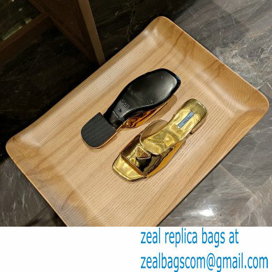 Prada Metallic leather slides Gold 2023