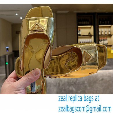 Prada Metallic leather slides Gold 2023 - Click Image to Close