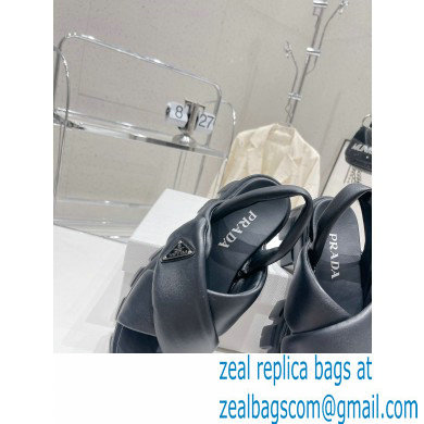 Prada Monolith padded nappa leather sandals Black 2023 - Click Image to Close