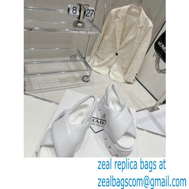 Prada Monolith padded nappa leather sandals White 2023