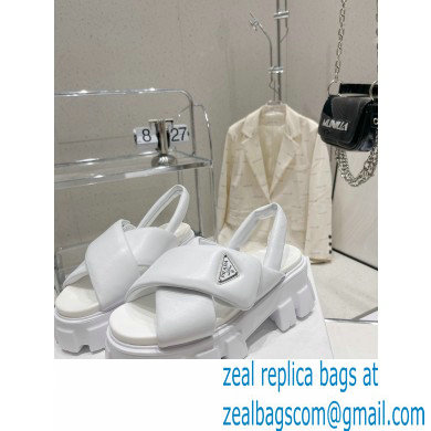 Prada Monolith padded nappa leather sandals White 2023