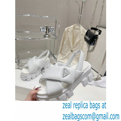 Prada Monolith padded nappa leather sandals White 2023