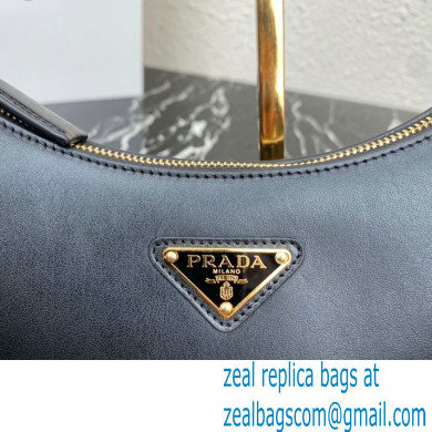 Prada Moon Leather shoulder bag 1BC194 Black 2023 - Click Image to Close